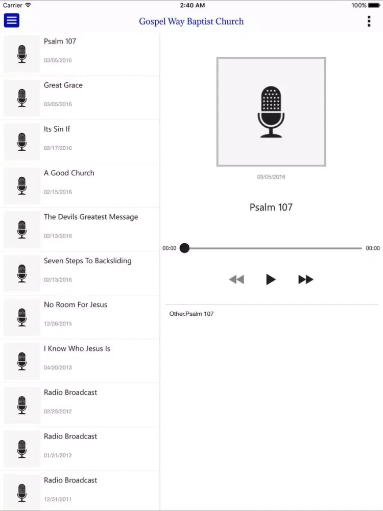 Gospel Way Baptist Church iPad  Screenshots