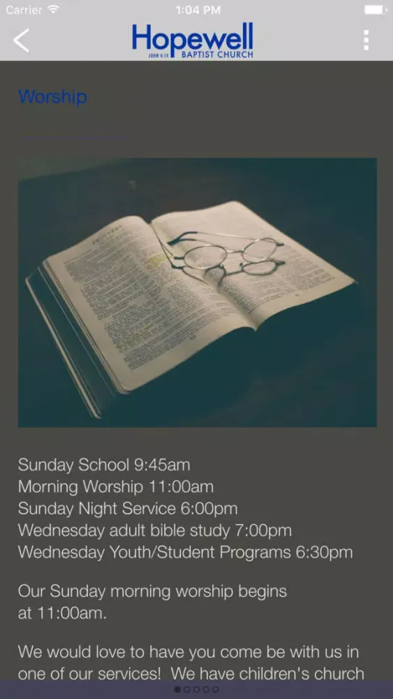 Zrzuty ekranu Hopewell Missionary BC