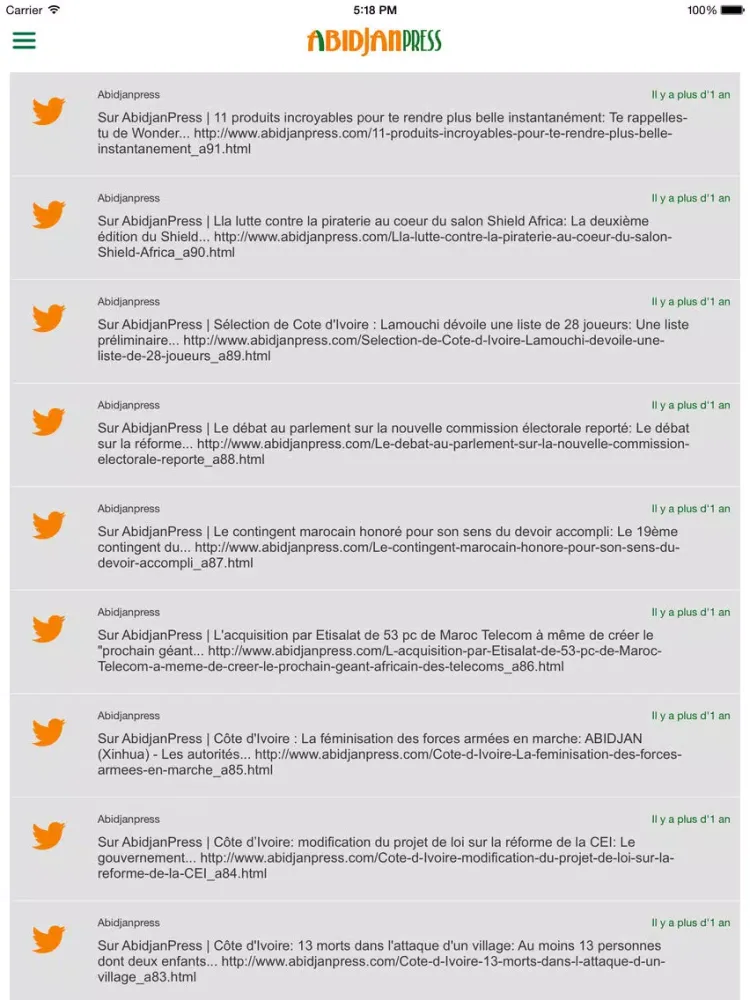 Captures d'écran de AbidjanPress iPad 