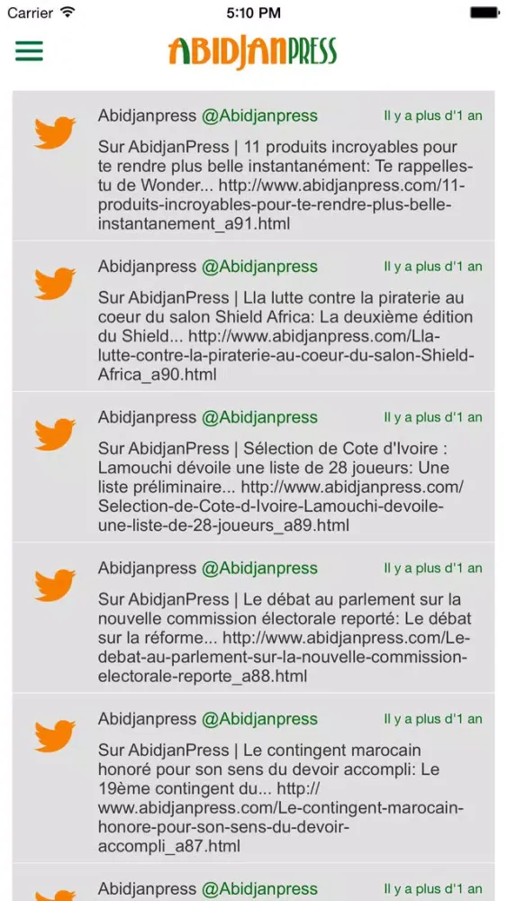 Captures d'écran de AbidjanPress