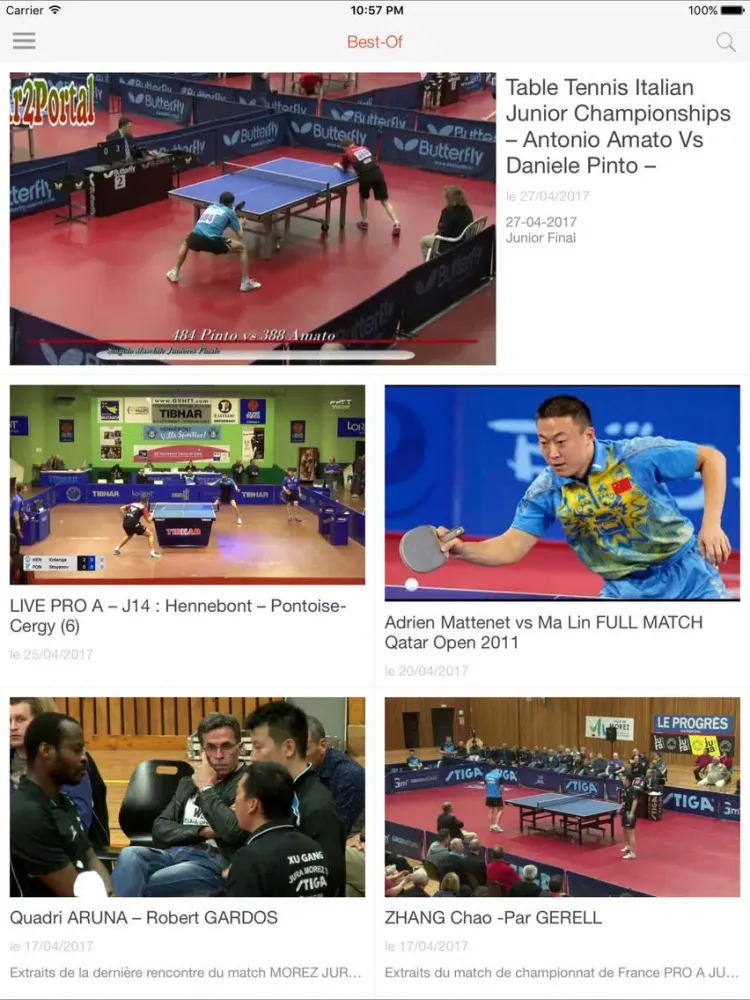 Captures d'écran de ActupingTV Tennis de Table iPad 