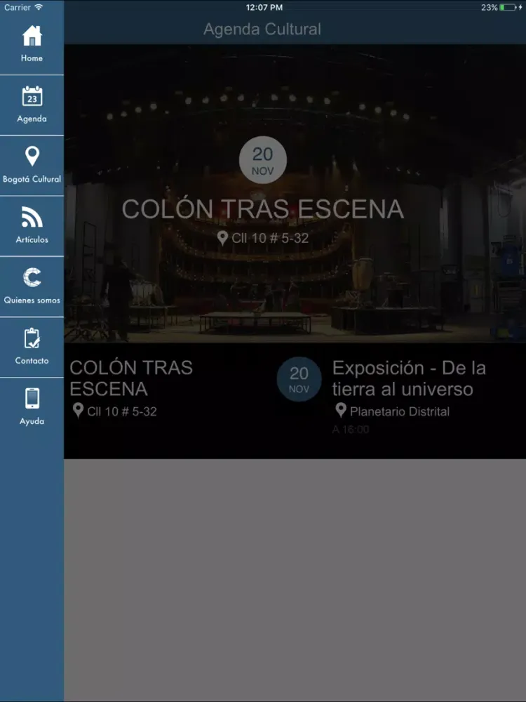 Скриншоты Agenda Cultural de Bogotá iPad 