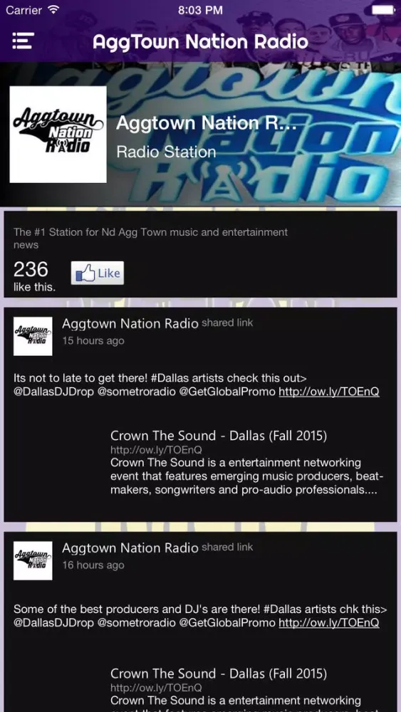 Captures d'écran de AggTown Nation Radio