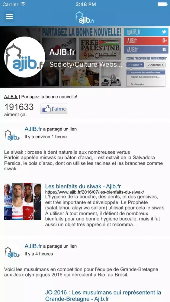 Captures d'écran de AJIB.fr