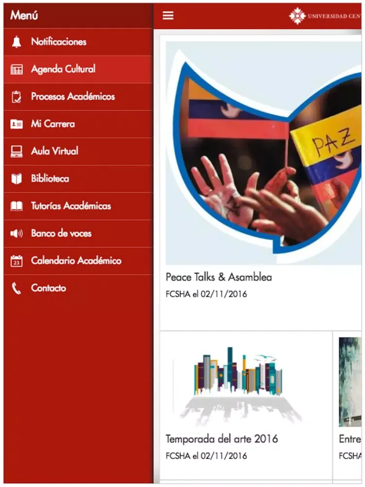 Universidad Central iPad  स्क्रीनशॉट