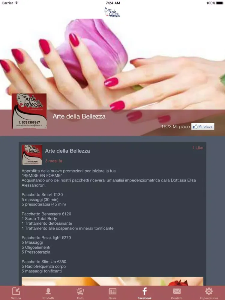 Ảnh chụp màn hình của Arte della Bellezza iPad 