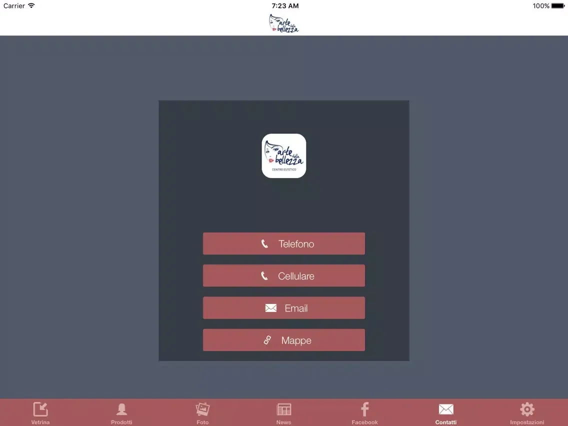 Ảnh chụp màn hình của Arte della Bellezza iPad 