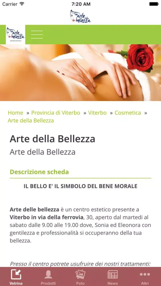 Ảnh chụp màn hình của Arte della Bellezza