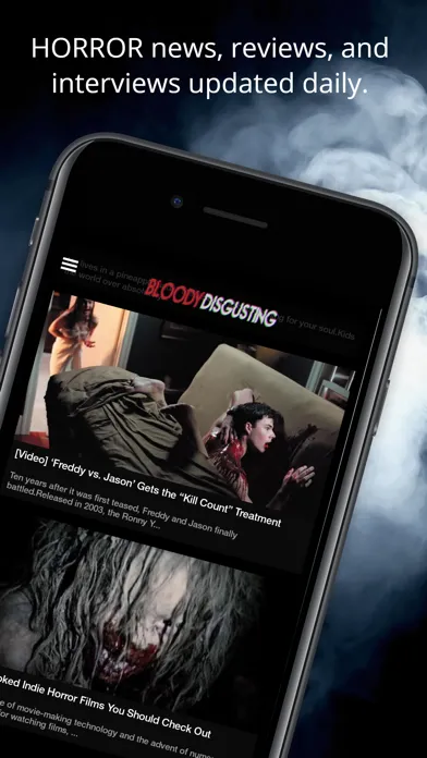 Capturas de tela do Bloody Disgusting