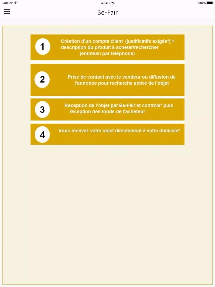 Be-Fair iPad 应用截图
