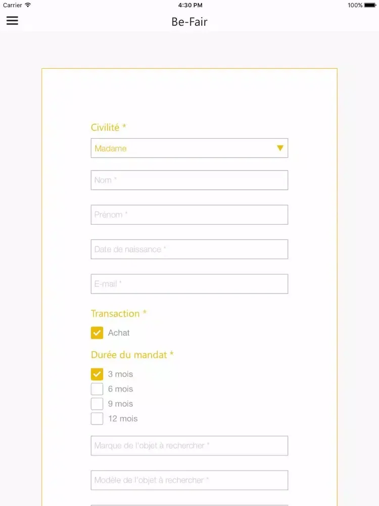Be-Fair iPad 应用截图