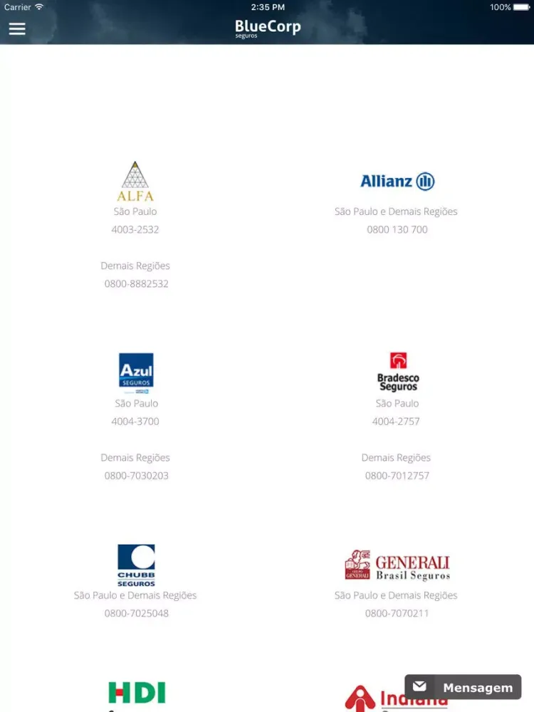 Screenshot di BlueCorp Seguros iPad 