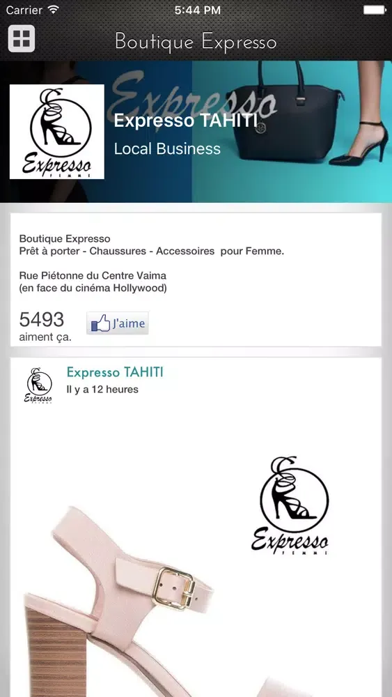 Tangkapan layar Boutique Expresso
