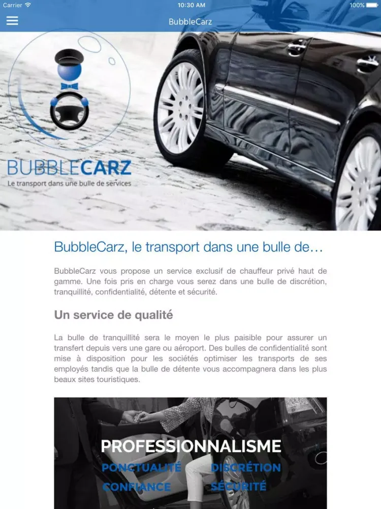Скриншоты BubbleCarz - Chauffeur Privé VTC iPad 