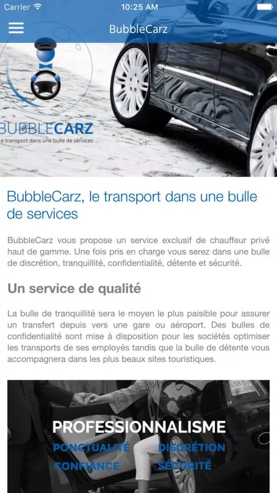 Скриншоты BubbleCarz - Chauffeur Privé VTC