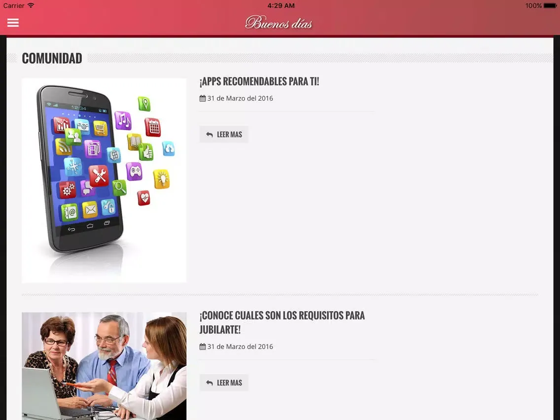 Buenos Dias Tvs iPad 應用截圖