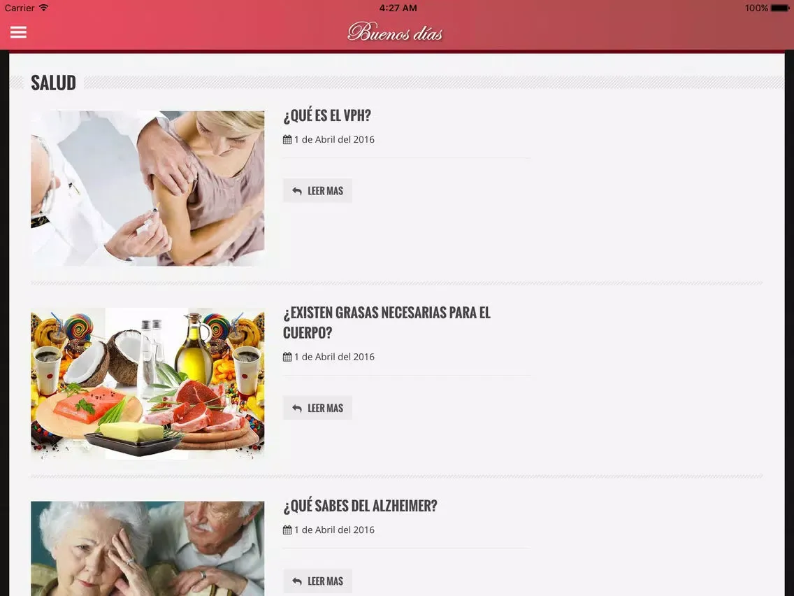 Buenos Dias Tvs iPad 應用截圖