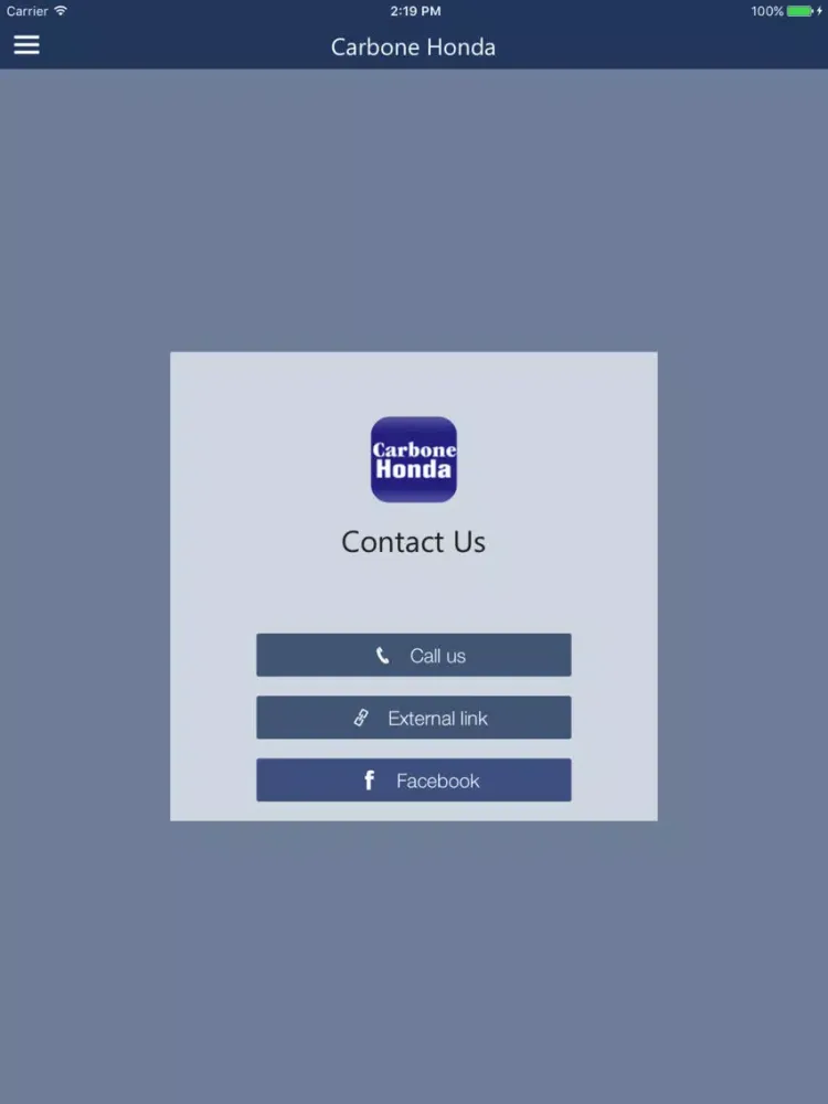 ภาพหน้าจอของ Carbone Honda Referrals iPad 
