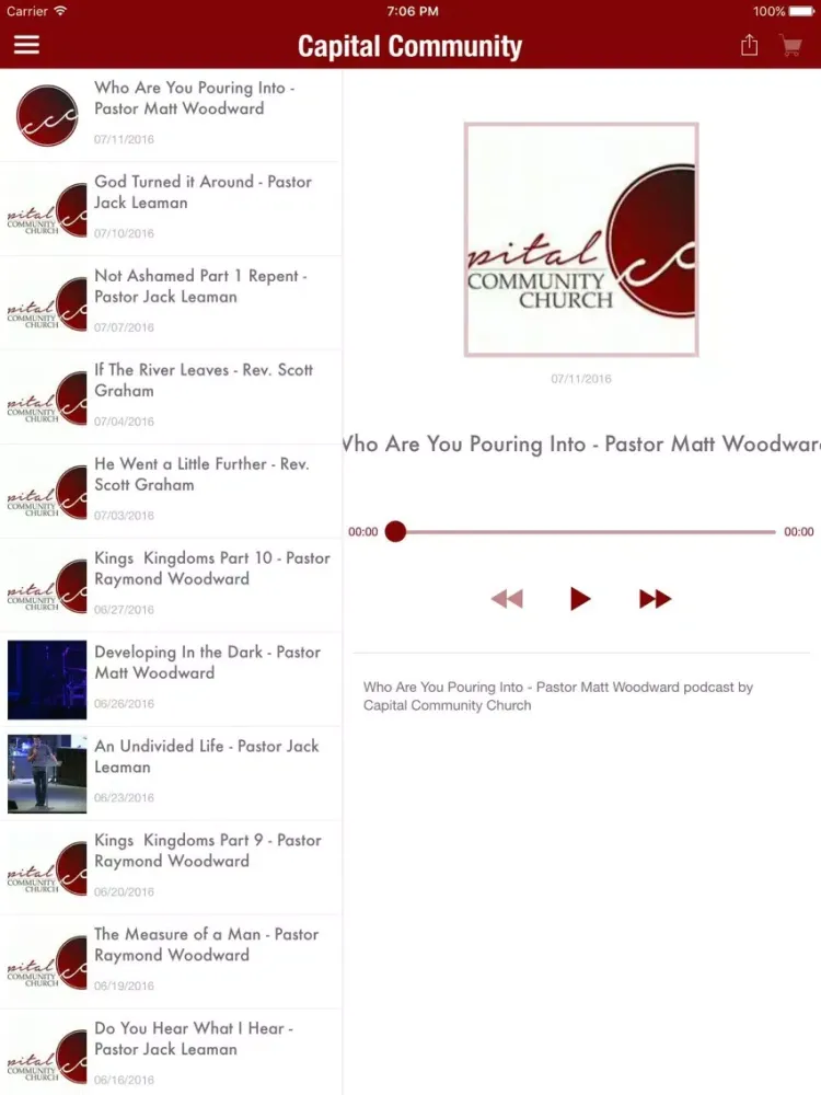 Capturas de tela do Capital Community Church iPad 