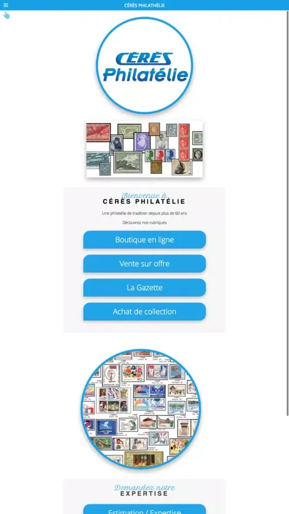 Ảnh chụp màn hình của Cérès Philatélie