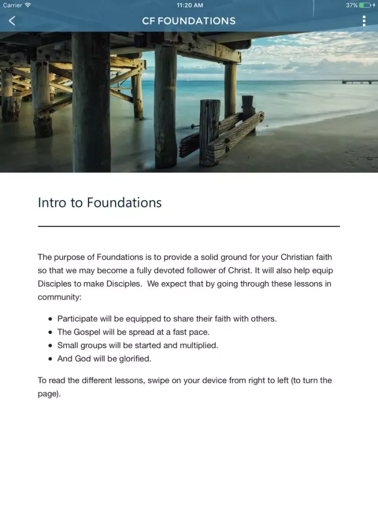 Capturas de tela do Christ Fellowship Foundations iPad 