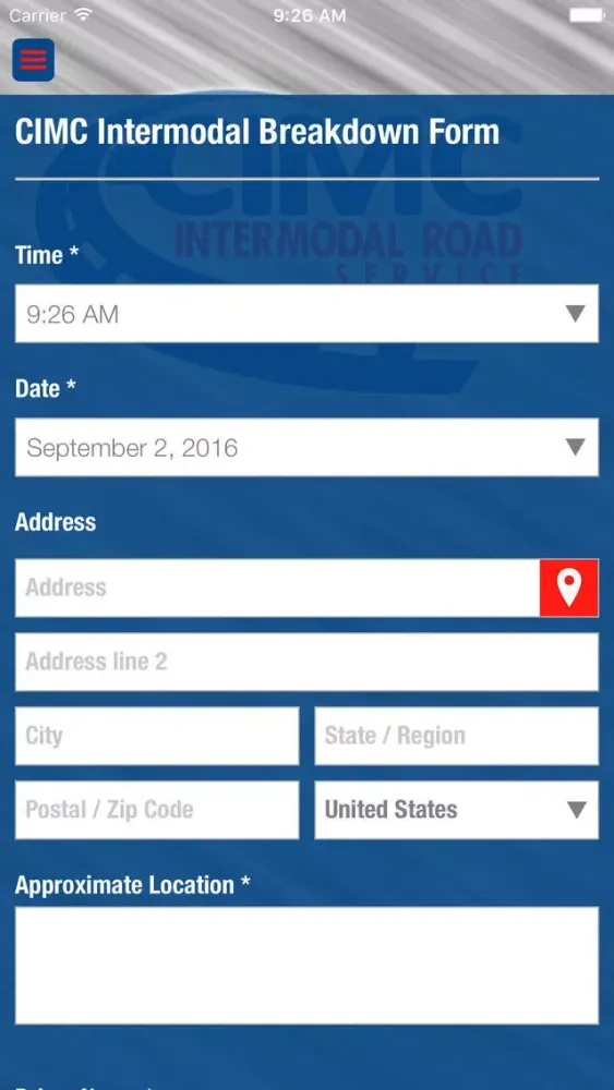 CIMC Intermodal Breakdown App Ekran Görüntüleri