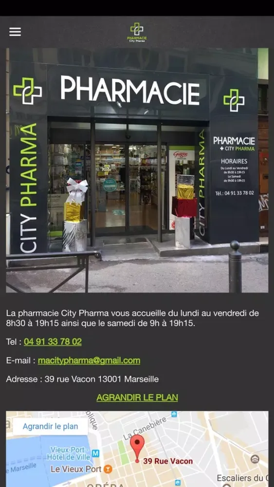 Ảnh chụp màn hình của Pharmacie CityPharma Marseille