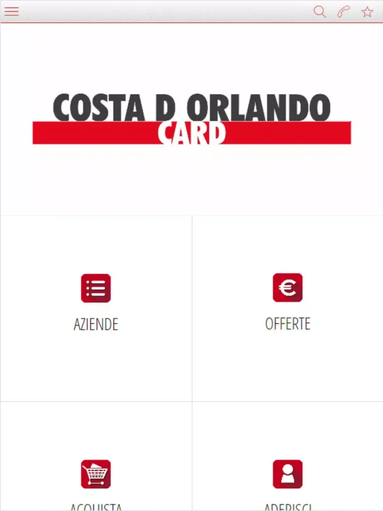 Costa d'Orlando Card iPad 应用截图