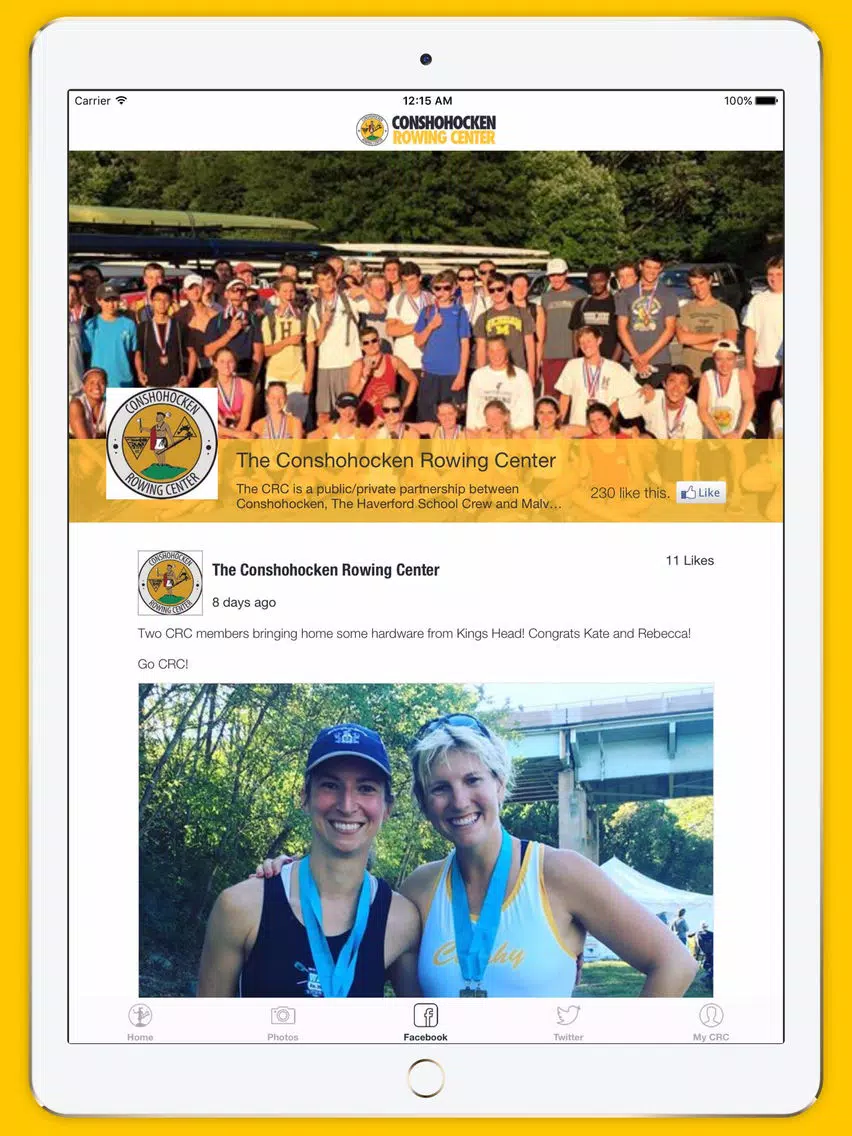 ภาพหน้าจอของ CRC - Conshohocken Rowing Center iPad 