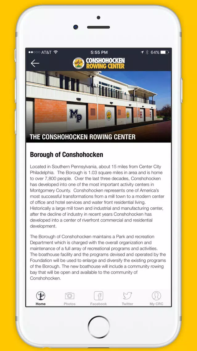 ภาพหน้าจอของ CRC - Conshohocken Rowing Center