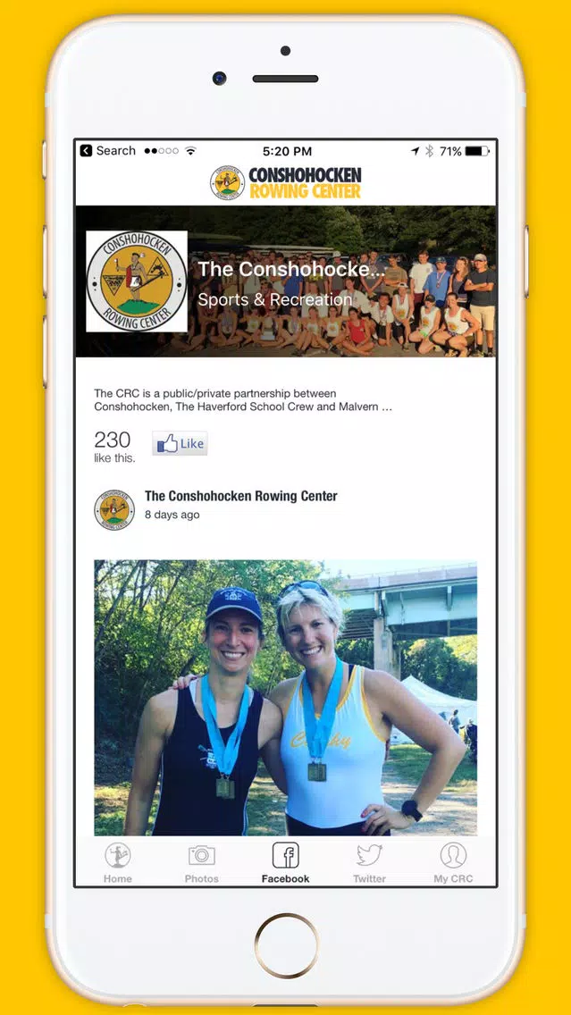 ภาพหน้าจอของ CRC - Conshohocken Rowing Center