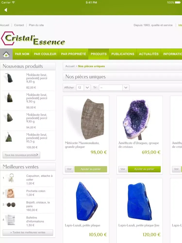 Zrzuty ekranu Cristal'Essence iPad 