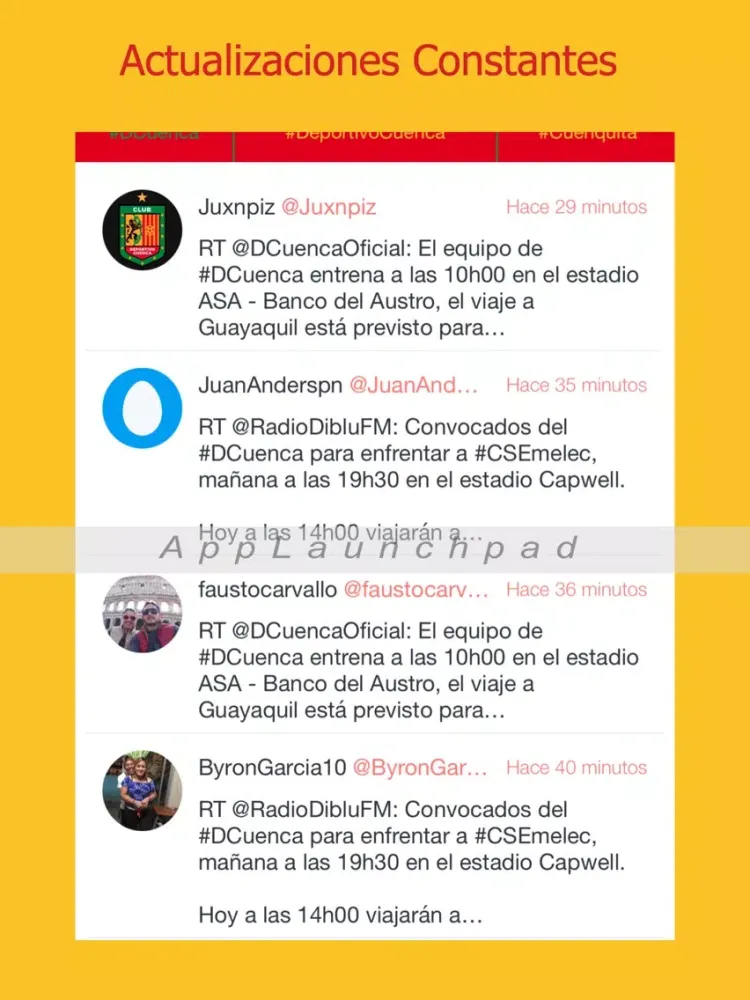 Tangkapan skrin Cuenquita Futbol App de Cuenca Ecuador iPad 