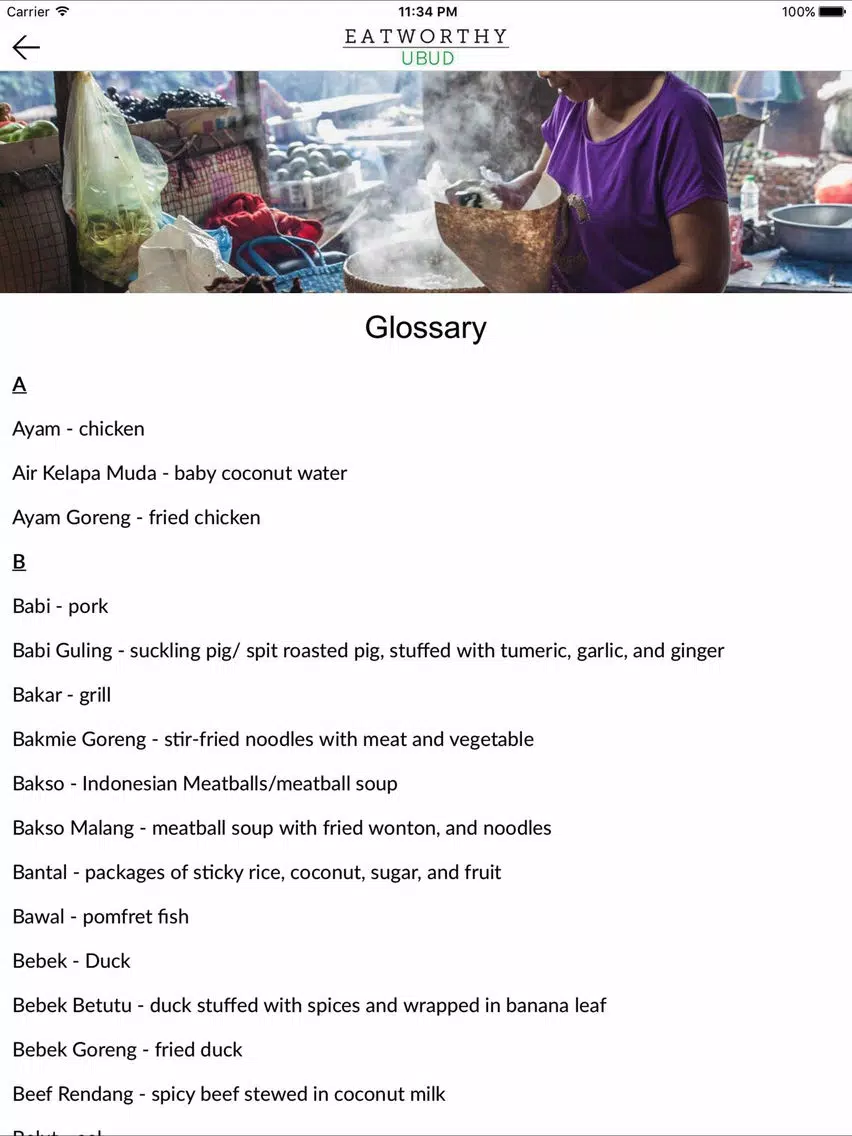 Eatworthy Ubud iPad  Screenshots
