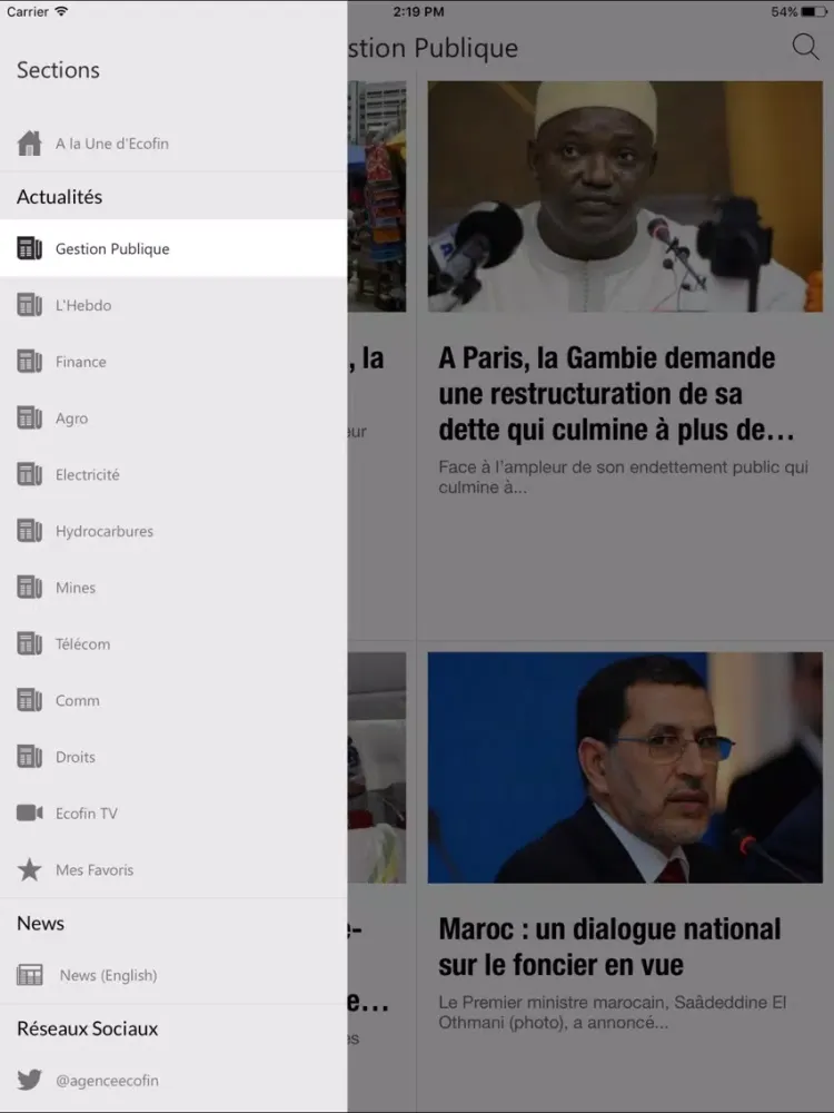 Agence Ecofin iPad  Screenshots