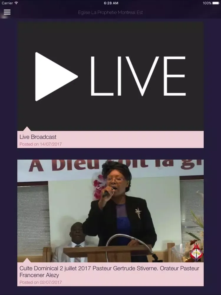Screenshot di Eglise de Dieu de la Prophetie Montreal-Est iPad 