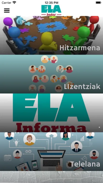 Capturas de tela do ELA INDAR