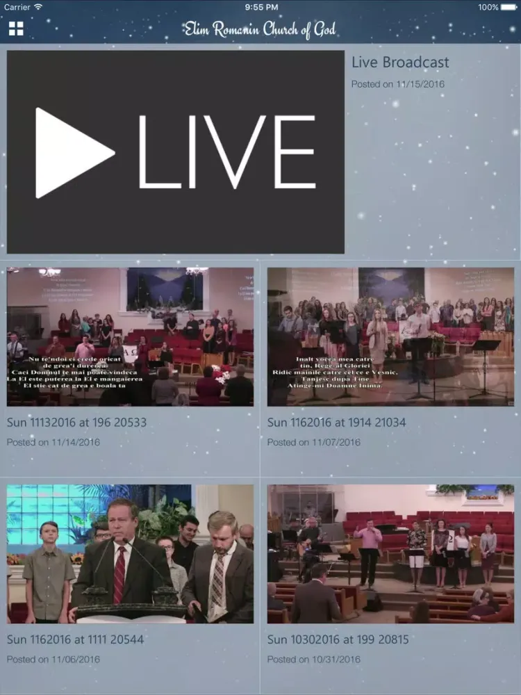 Ảnh chụp màn hình của Elim Romanian Church of God iPad 