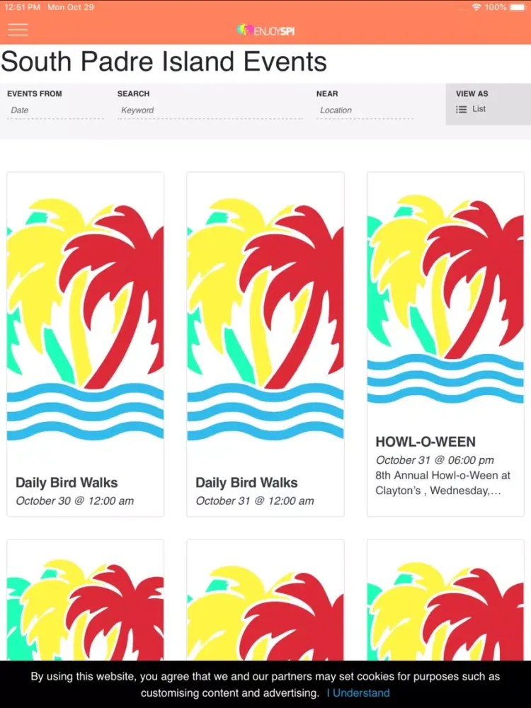 South Padre Island App iPad  स्क्रीनशॉट