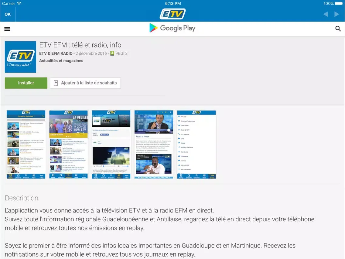 ETV EFM : télé et radio, info et direct Live iPad  سکرین شاٹس