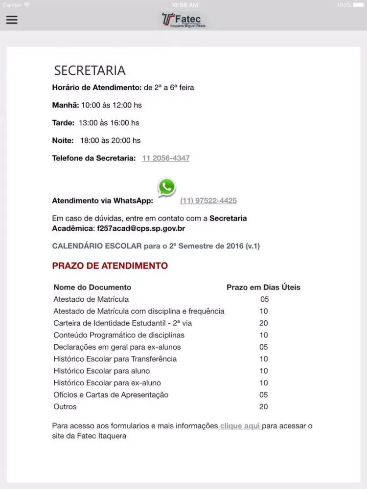 Fatec Itaquera iPad  Ekran Görüntüleri
