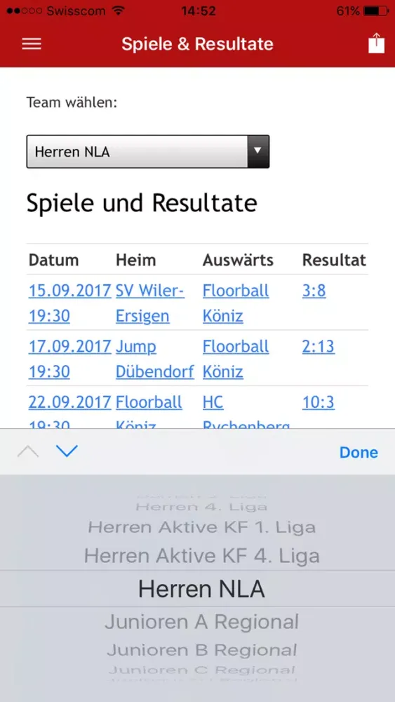 Floorball Köniz スクリーンショット