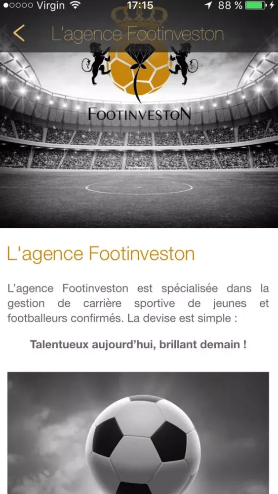 Zrzuty ekranu Footinveston - Football Agency