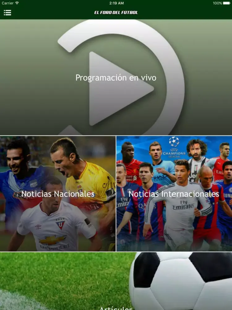 Tangkapan layar Foro TVS iPad 