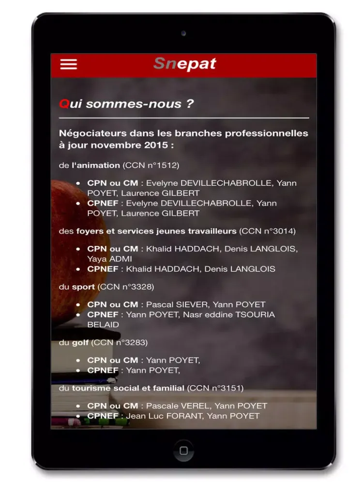 Tangkapan layar FO SNEPAT iPad 