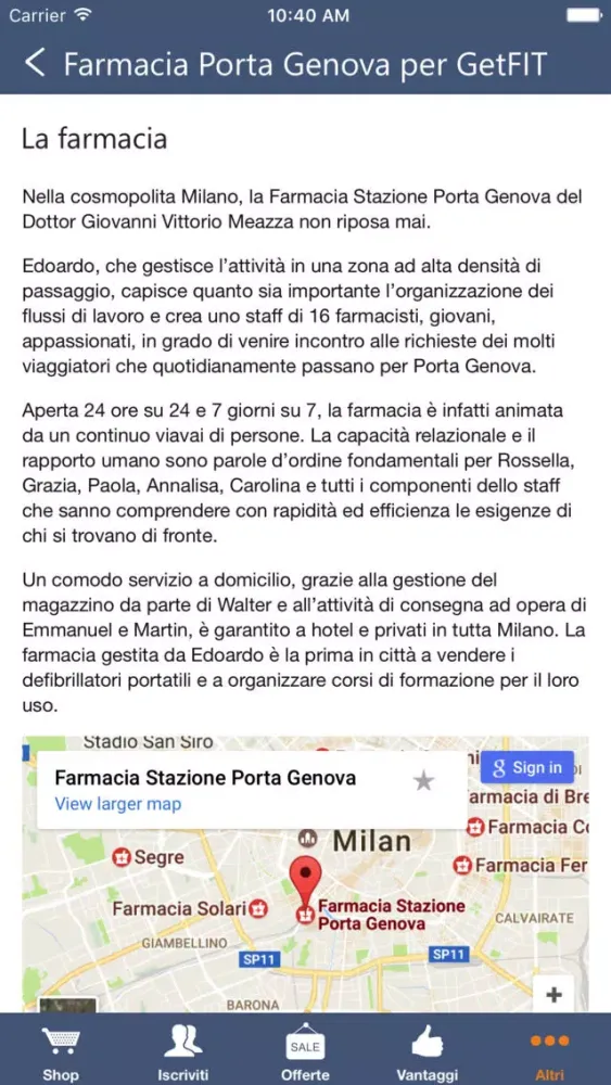 Capturas de tela do Farmacia Porta Genova Milano