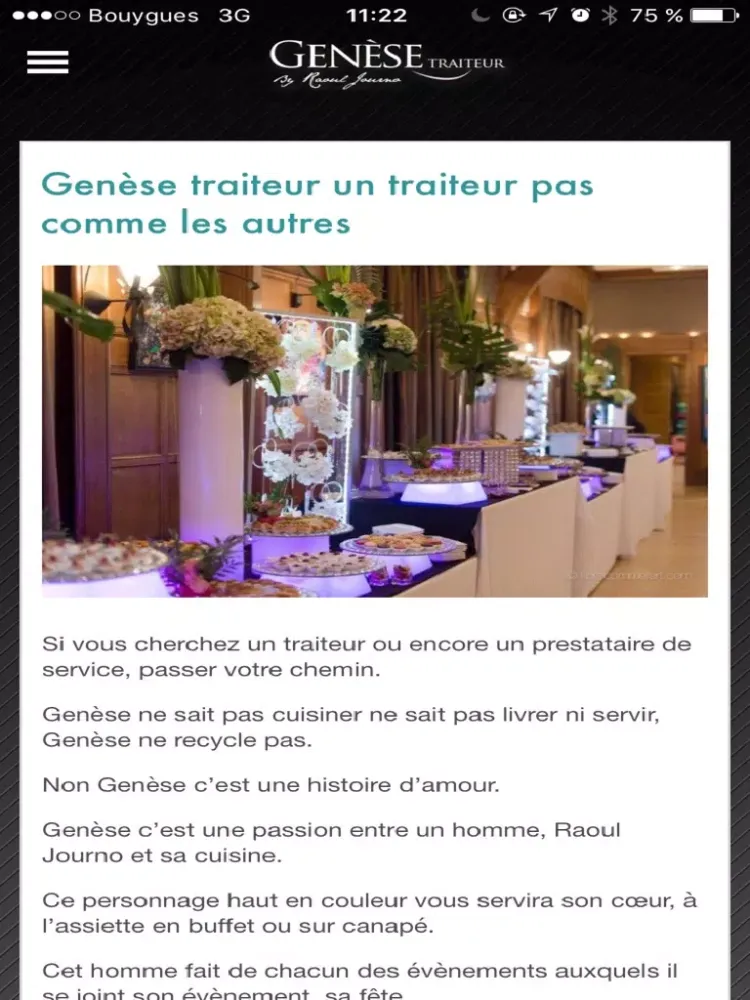Скриншоты Genèse Traiteur iPad 