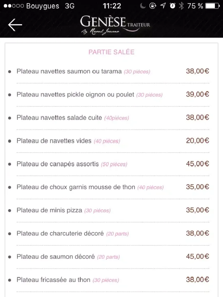Скриншоты Genèse Traiteur iPad 
