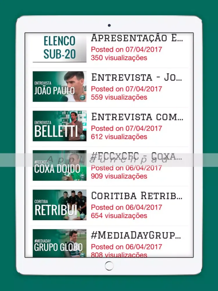 تصاویر Glorioso - App Coxa-Branca Coritiba Brasil iPad 