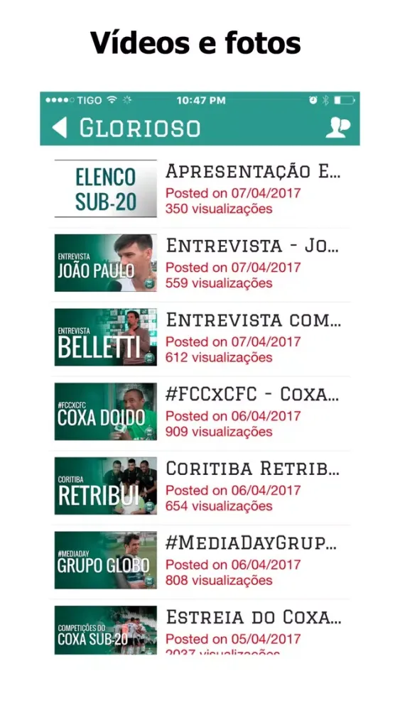 تصاویر Glorioso - App Coxa-Branca Coritiba Brasil